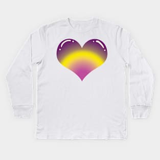 Shiny Heart Gradient Kids Long Sleeve T-Shirt